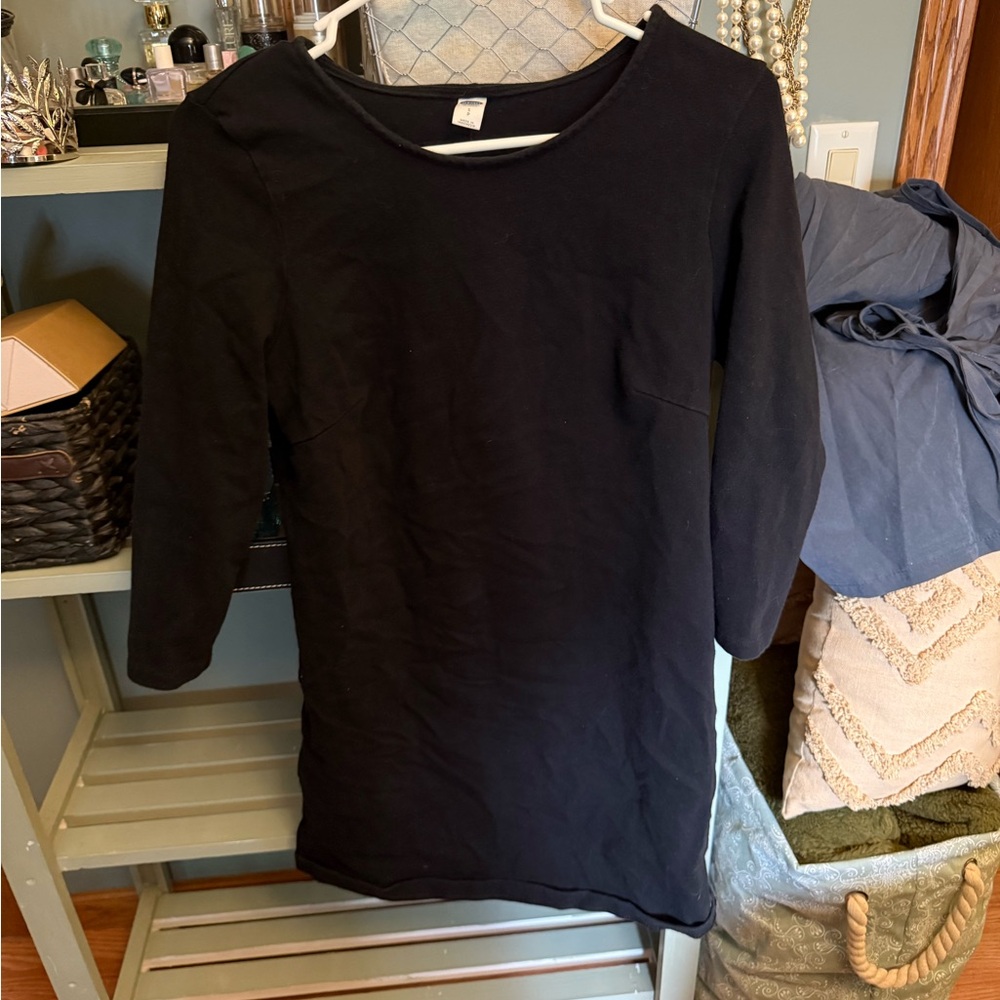 3/$15 Women’s Classic Black three quarter sleeve shirt dress size small